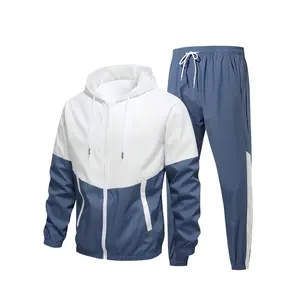 Two-piece men's casual sports outfit , Including Jacket And Pants, all season loose multi-color sportswear set with hooded pullover, zipper jacket, long-sleeved coat, pants, Athletic Activewear Tracksuit Athleisure Breathable Clothes tracksuits for men