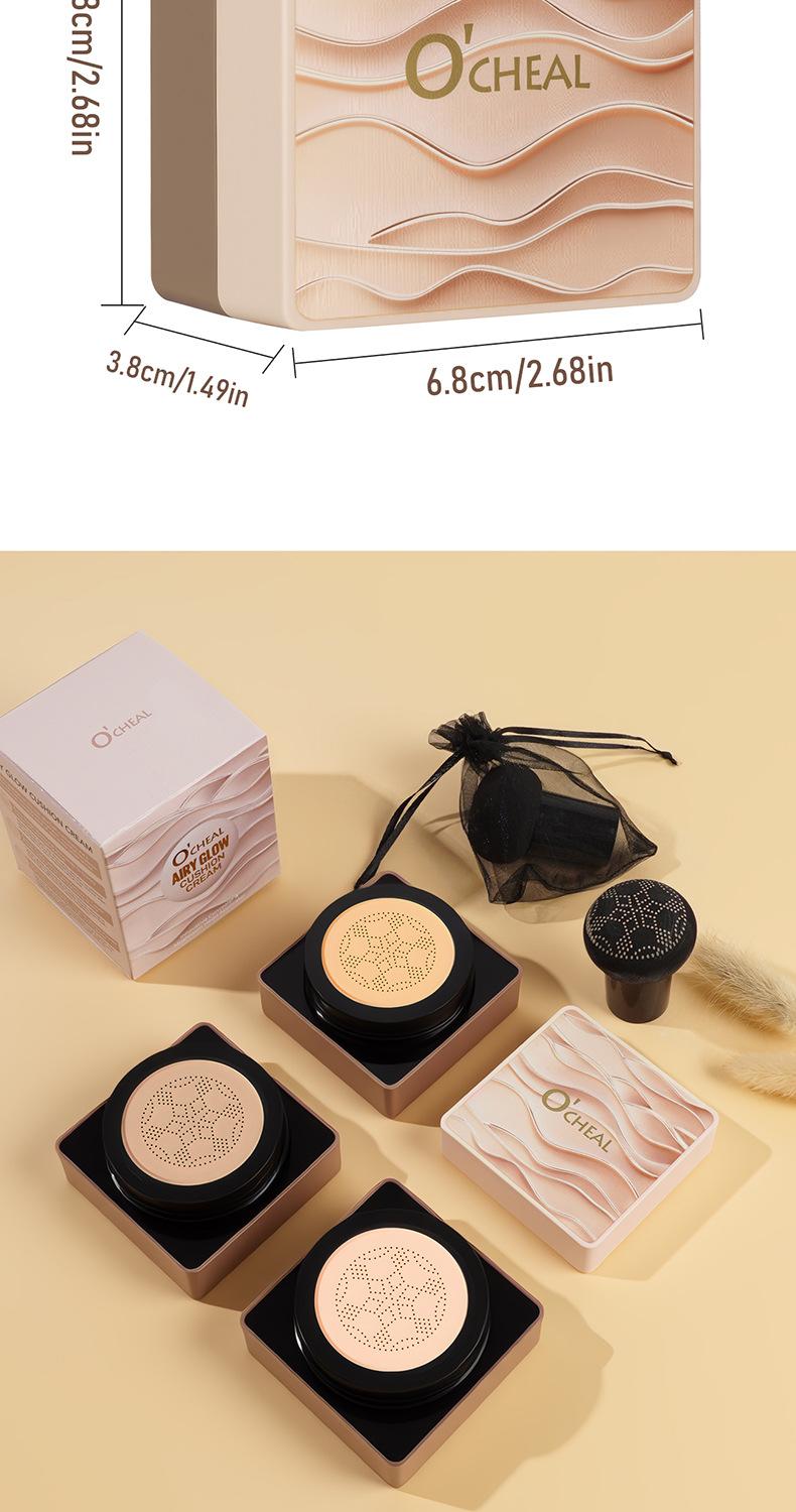 Air Mushroom Cushion BB Cream — Natural Finish, Non-Cakey, Brightening Foundation — Concealing, Long-Lasting, and Smudge-Proof