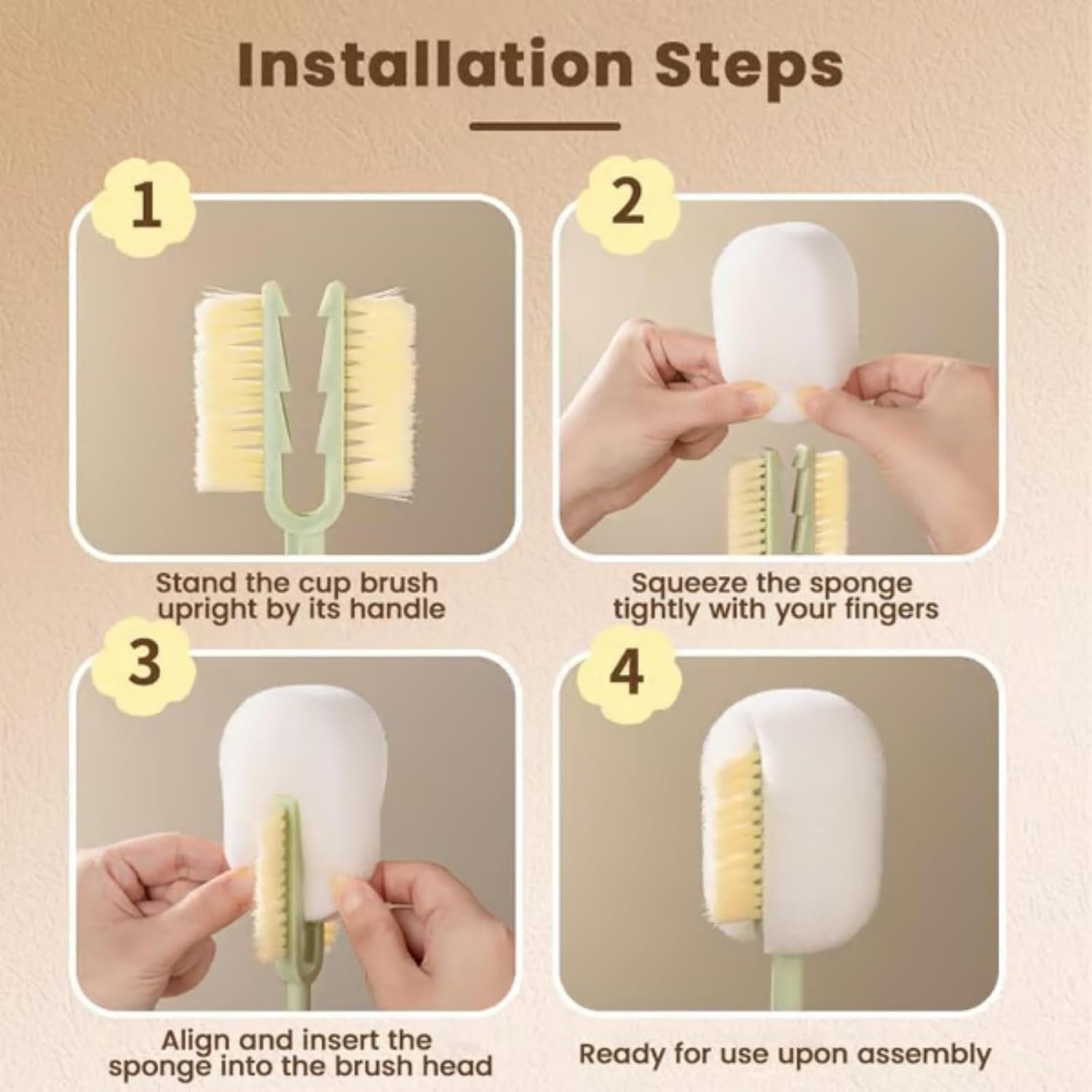 Multifunctional 5-in-1 Bottle Brush – Great for Cleaning Cup Lids & Home Kitchen Chores