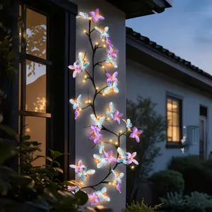 Butterfly Branch LED String Lights, USB Powered, 8 Lighting Modes, 129.84cm Fairy Tale Lights, Indoor & Outdoor Decorations, Outdoor Decorative Lights