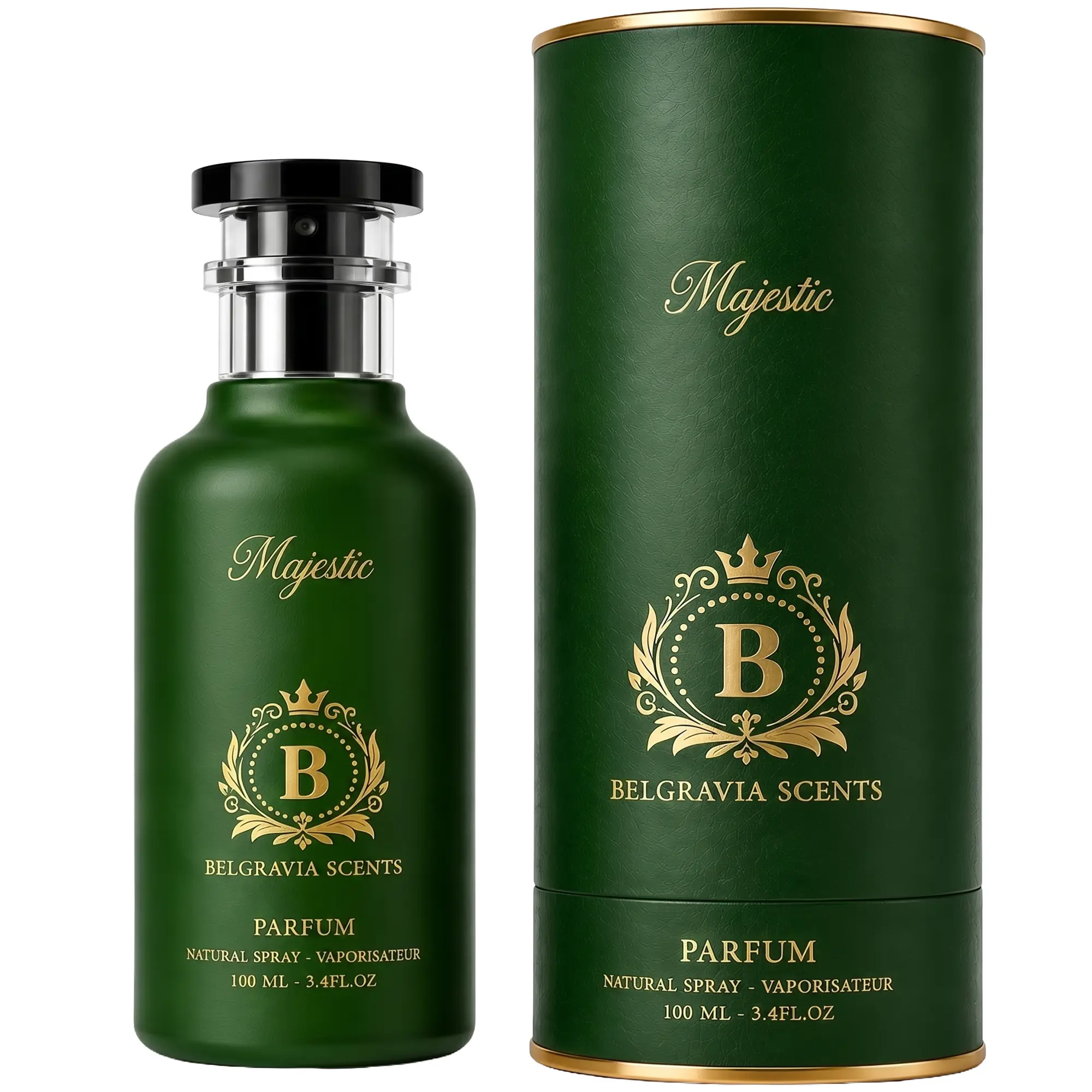 Belgravia Scents Majestic Unisex Eau De Parfum 100ml (3.4 oz) - Long-Lasting Fragrance For Men & Women Premium Oil-Based Vanilla & Agarwood Cologne With Musk & Sandalwood Luxury Arabian Perfume EDP