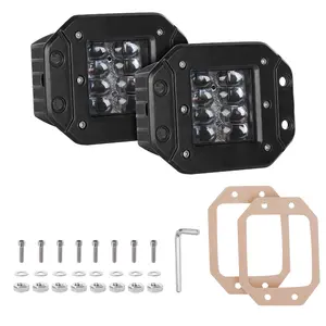 Flush Mount LED Pods 2pcs 84W Flush Mount LED Driving Lights Spot Beam Backup Reverse Lights Off Road Fog Lights Bumper Pod Lights for Truck Pickup UTV ATV Boat