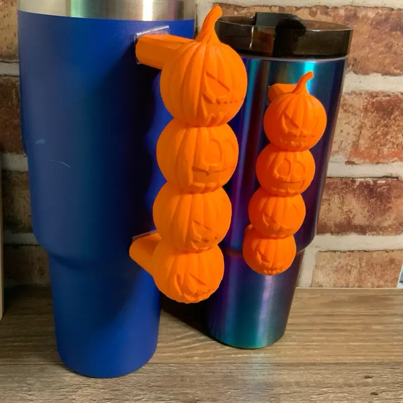 Jack-o-lantern Stack Custom Tumbler Handle. Perfect for resin / epoxy tumblers