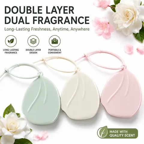 Double-Layer Fragrance Portable Travel Hand Soap Case with Disposable Sheets - Bathroom Soap Dispenser for Outdoor Use, Scents: Green Grapes, Cherry Blossoms, Honey Peaches, Gardenias, Cedarwood, White Tea