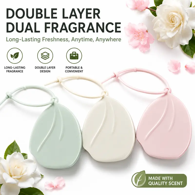 Double-Layer Fragrance Portable Travel Hand Soap Case with Disposable Sheets - Bathroom Soap Dispenser for Outdoor Use, Scents: Green Grapes, Cherry Blossoms, Honey Peaches, Gardenias, Cedarwood, White Tea