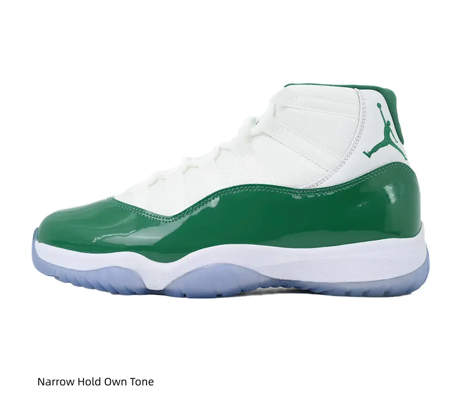 Unisex Fresh Retro White Green Mid Top Basketball Sneakers, Premium Breathable Textile & Gloss Patent Leather Upper, White Flat Quick Lock Laces, Translucent Ice Blue Outsole, Cushion Midsole, All-Day Street & Fashion Casual Shoes