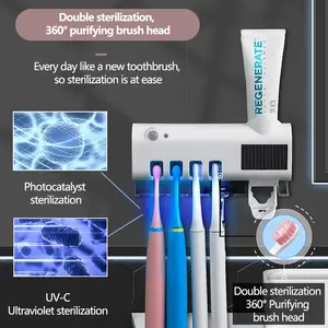 UV Toothbrush Sterilizer Holder & Automatic Toothpaste Dispenser - Keep Your Oral Hygiene Fresh and Clean!