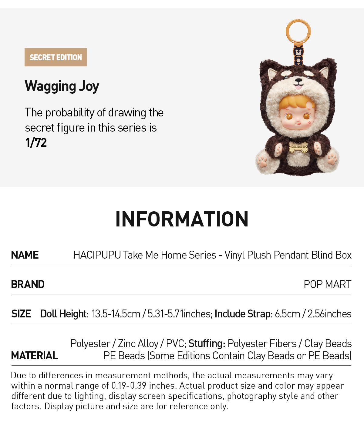 [POP NOW]POP MART HACIPUPU Take Me Home Series - Vinyl Plush Pendant Blind Box, Whole Set