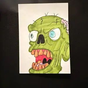 ACEO Original Art Zombie Trading Card - Unique Design, High-Quality Material, Perfect for Collectors