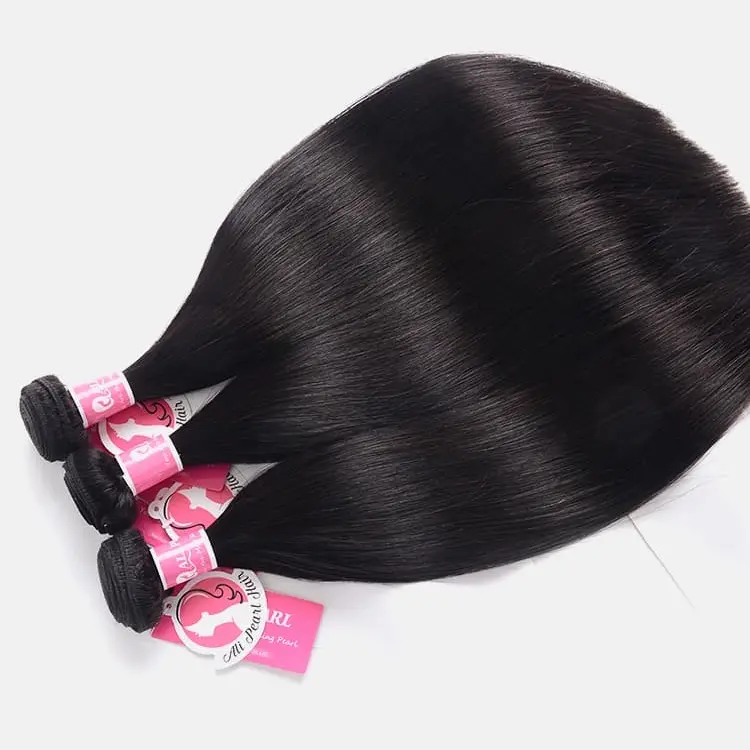 [Bundles] Alipearl Straight Human Hair Bundles Unprocessed Virgin Human Hair Raw Bundles Brazilian Hair Extensions and Pieces Natural Black Color #TikTokShopBackToSchool #SoHoChic
