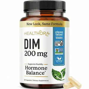 HEALTHORA DIM 200 mg Supplement for Women & Men Hormonal Acne Menopause Antioxidant Support Clean Label Vegan Soy-Free 60 Ct Healthcare Dietary Edible Fitness Vitamin