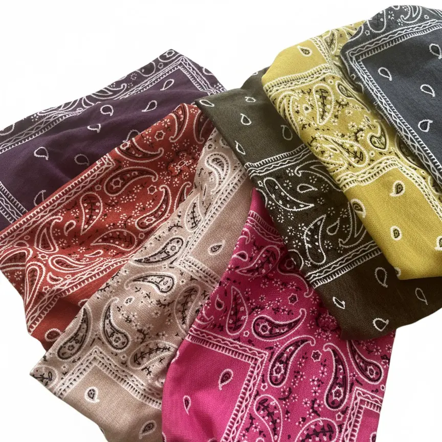 headband Boho Style Non-Slip Workout bandanas for Women, Super Soft Stretchy Hair Bands, Stay-Put Performance Bands for Sports & Fitness Bohemian yoga Wide Textured Vintage
