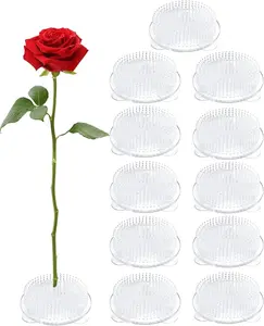 KEEPOW 12PCS Flower Frogs, Clear Plastic Floral Frogs for Arrangements Vase, Flower Frog Tool for DIY Home Decor Floral Crafts,2.76"x0.78" Inch