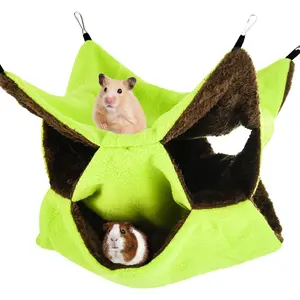 3 Tier Ferret Rat Hammock,Guinea Pig Cage Accessories,11.8x11.8 Inches,Pet Cage Hanging Bunkbed Hammock for Small Animals,Guinea Pig,Ferret,Kitten,Squirrel,Chinchilla,Rat,Parrot
