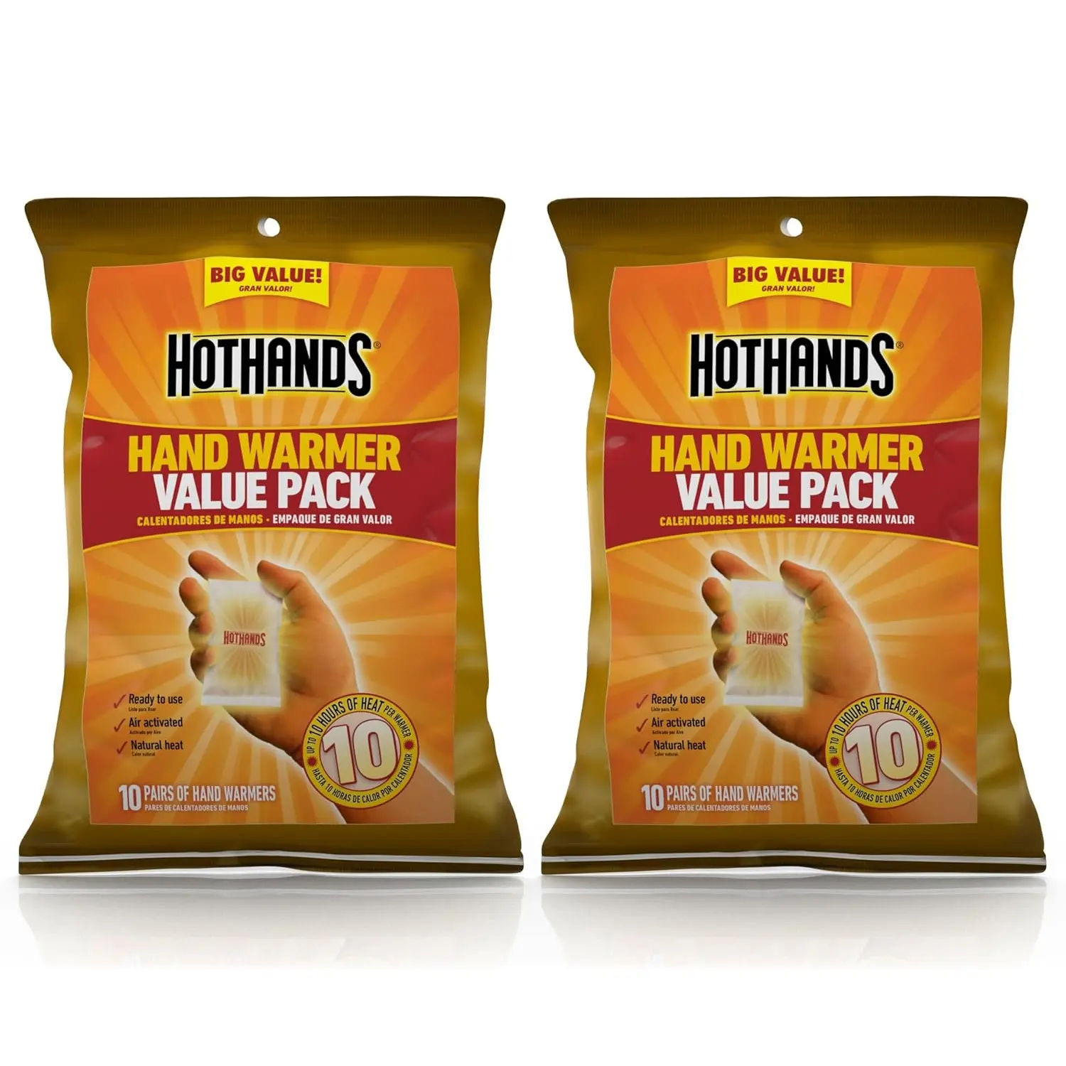 2 HotHands Hand Warmer Value Pack, 10 Count (Pack of 1)