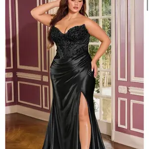 Plus size strapless sweetheart gown