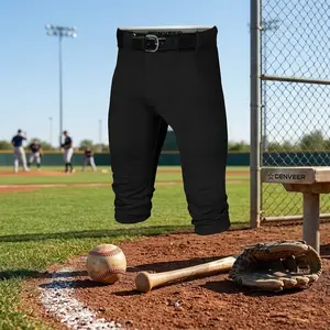 Men's and Boys' Knicker Style Baseball Pants with Durable Snap Zip and Elastic Bottom - Athletic Practice Game Uniform Pants Comfortable Breathable Stretch Fit for Youth Adult Sports