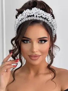 Elegant Faux Pearl Hair Band, Wedding Bride Accessory, Women's Charm Headpiece, Perfect for Celebrations, Parties, Festivals