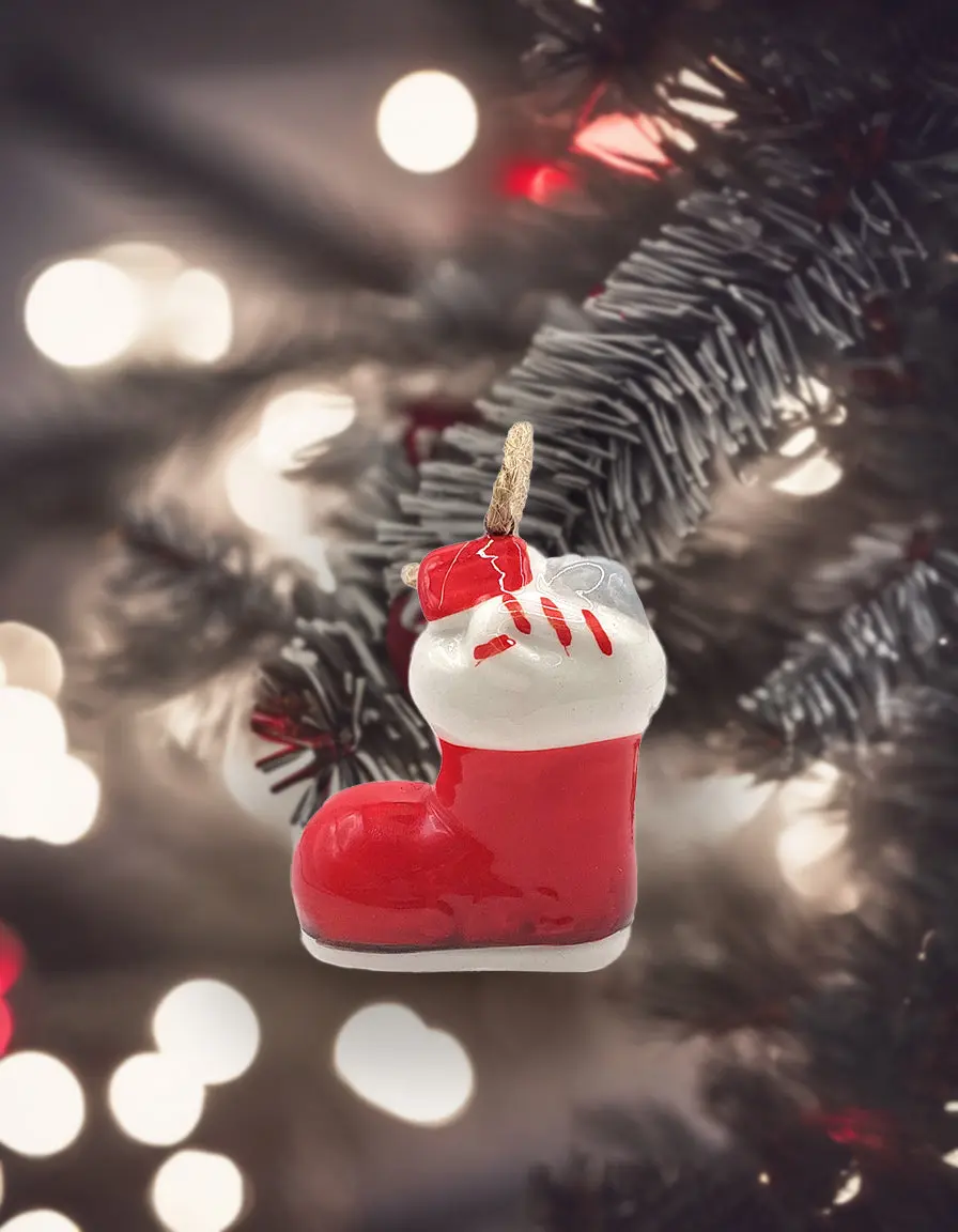 Christmas Ceramic Ornament - Christmas Boot by Wizardi F07N7-21