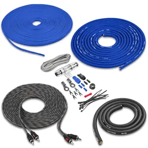BAK42BL | 4 Gauge Premium (CCA) Copper Clad Aluminum Complete 2-Channel Amplifier Wiring Kit with RCA