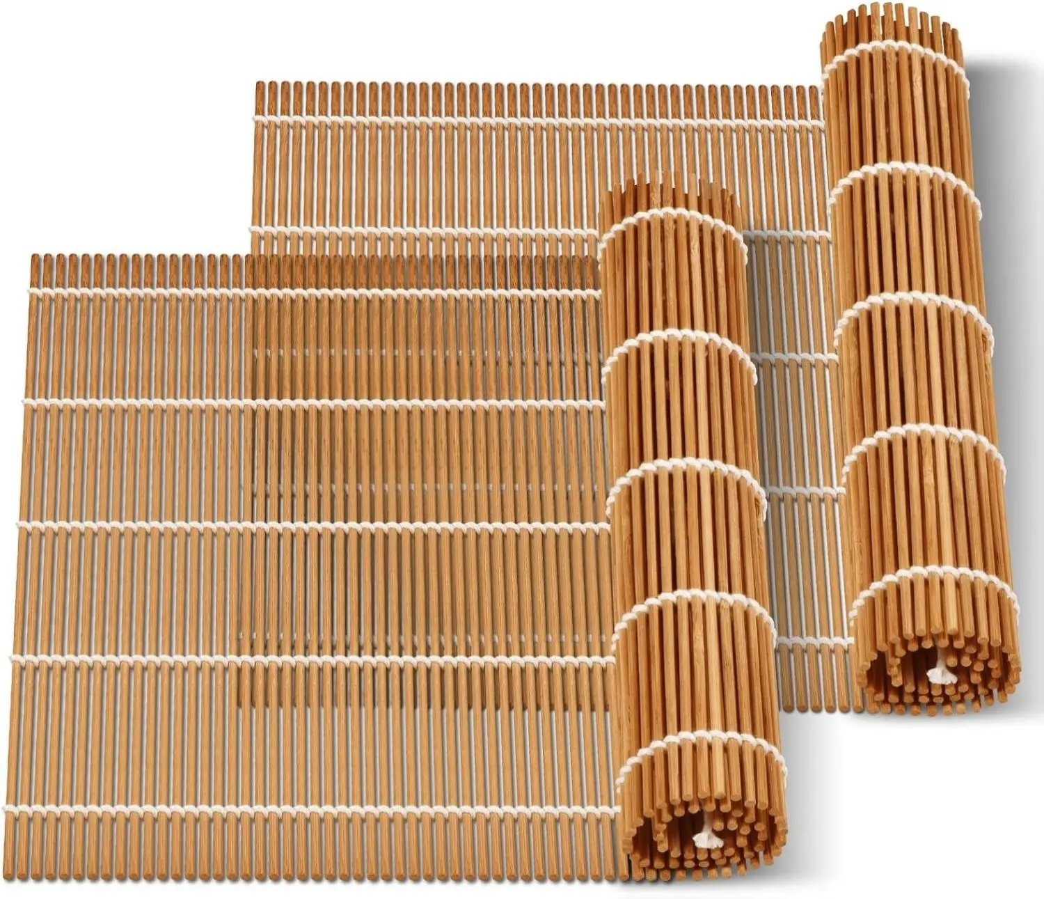 9.5"x9.5"Bamboo Sushi Rolling Mat,kimbap roller(2 PCS)