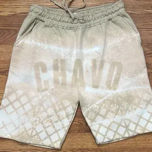 Men’s shorts custom with 1 of 1 design. Waffle and streetwear fashion brand bleach design patterns.