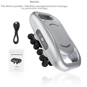 24 Head Muscle Massager for Deep Tissue relax, Portable Tool for Athletes and Fitness Enthusiasts, Adjustable Speed Settings for Customized Massage, Grey