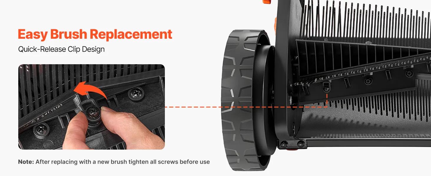 VEVOR 3 Packs Lawn Sweeper Brush Replacement, Compatible with VEVOR 26 inch Lawn & Leaf Collector Sweepers, Yard Sweeper Brush Paddle with Durable V-Shaped Bristles for Easy Grass Leaf Cleanup