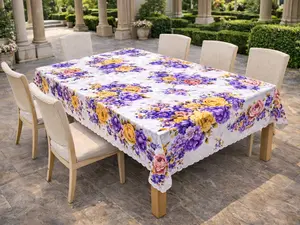 Luxury Vintage Floral Table Mat with Lace Edge European Rose & Peony Design Waterproof Oil-Resistant Placemat for Home Decor Weddings Partys Kitchen Dining Setup