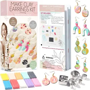 Patemby 183PCS Polymer Clay Earring Making Kit for Art Crafts Gifts Teen Girls and Adults, Ages 8-12 Year Old DIY Polymer Clay Earring Jewelry Craft Making Gift Set