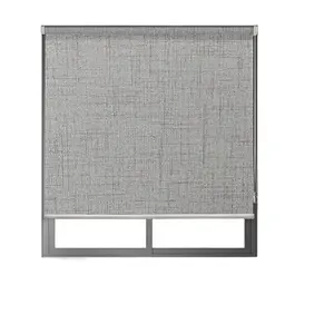 free-stop roller window shade roller blind Thermal 100% Blackout linen cordless curtain draps friendly for child and pets family