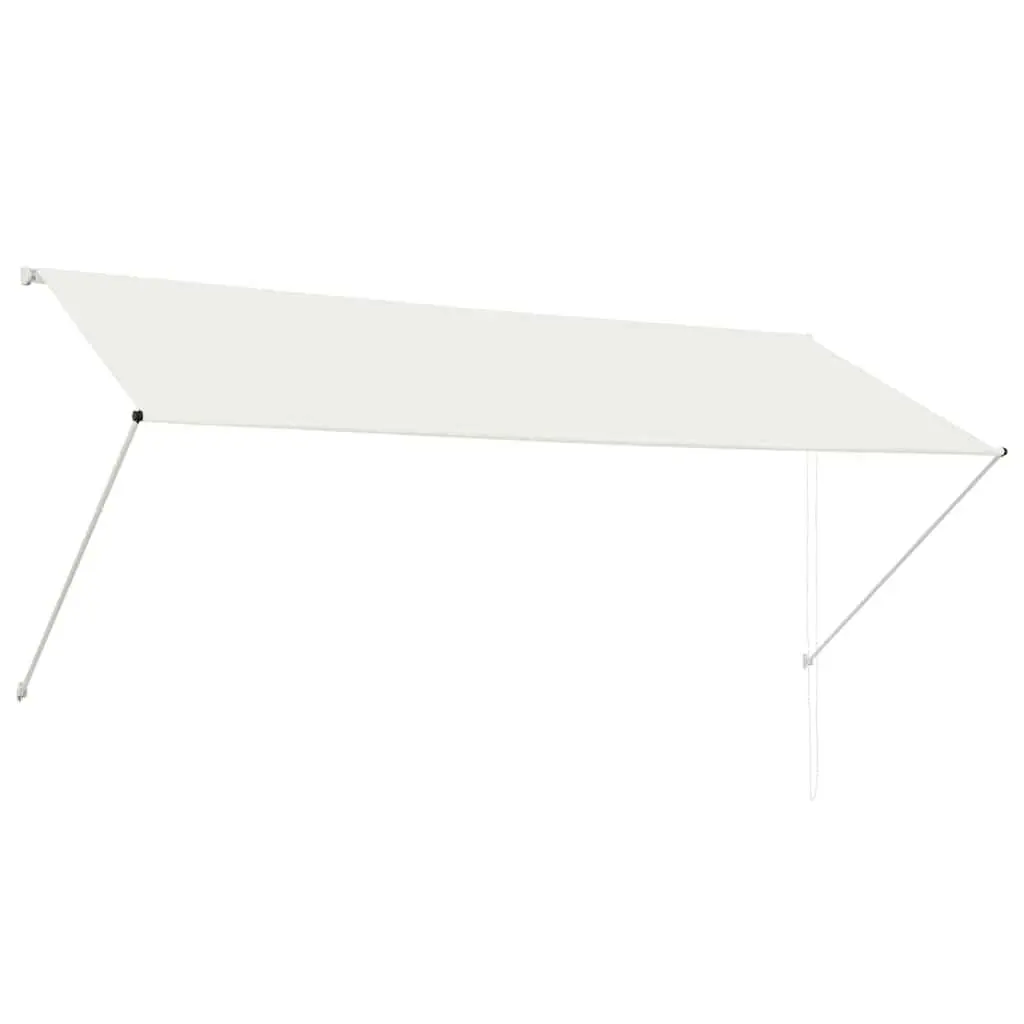 vidaXL Retractable Awning, Patio Awning with Bradde Chain, Retractable Canopy, Sunshade Shelter for Deck Porch Yard Balcony, 118.1"x59.1" Cream 143767