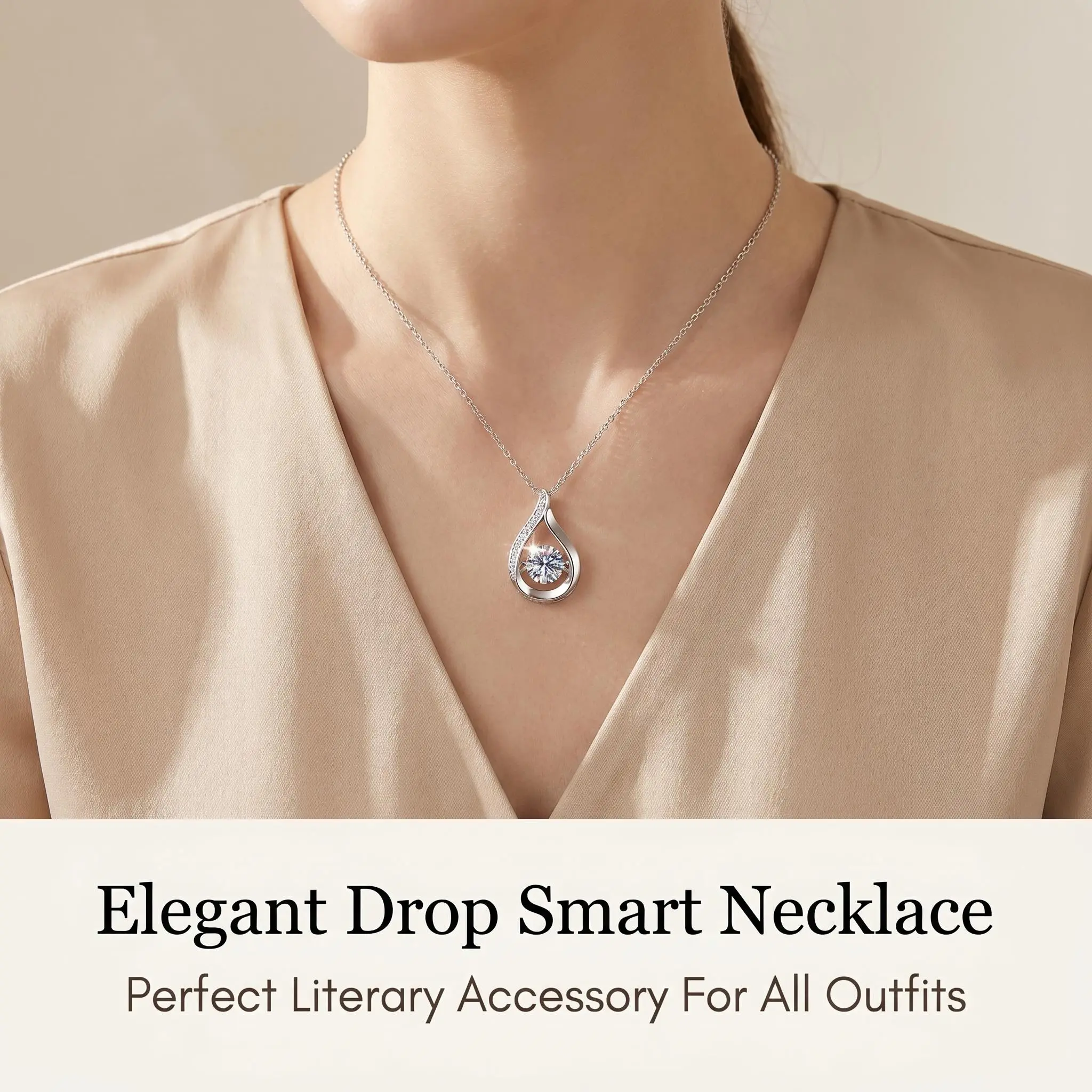 Pendant Smart Water Drop Diamond Necklace