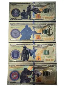 U.S. Armed Forces Commemorative Foil Note Collection | Set of 4 Military Tribute Display Pieces