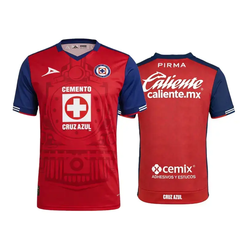Cruz Azul 25/26 Home Soccer Jersey – Red Short Sleeve Liga MX Football Shirt for Men & Women, Fan Edition, Sizes S–5XL