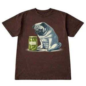 The Vintage Funny Sad Pug Pickles Shirt, Vintage Pug Dog Shirt, Gift For Woman, Gift For Men, Womenswear Top Underwear Streetwear, Trending Shirt