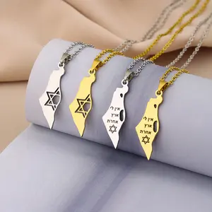 geometric ethnic style stainless steel Israel hexagram pendant necklace accessories