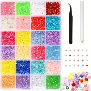 24000pcs 3mm Resin Rhinestones Set with DIY Tools, Perfect for Nail Art, Clothing, Masks, Cups, and More DIY Decorations