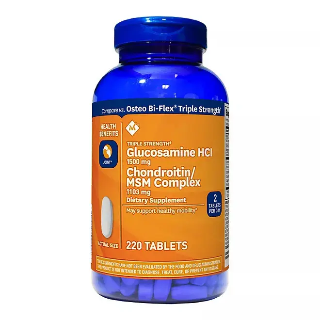 Member's Mark Glucosamine Chondroitin MSM, Compare to Osteo Bi-Flex, Triple-Strength, Healthy Mobility Support Tablets (220 ct.) Healthcare Supplement