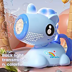 Outdoor Unicorn Bubble Machine, Automatic Head Movement, Cute and Fun, Includes 80ML Bubble Solution, Suitable for Ages 3+, and Blue Options