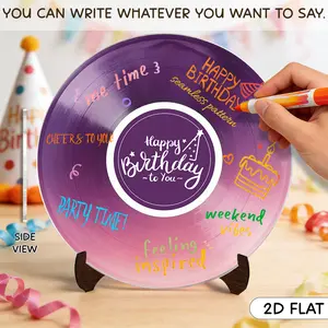 1 set of Acrylic Vinyl Record Birthday Guest Book, Includes 4 Erasable Markers, Birthday party decorations, 1975 Birthday Party Poster Sign with Stand, A Large Guestbook Alternative for Celebration Cards, Universal Holidays & Carnival Theme