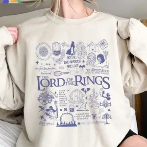 Classic Fantasy Novel Inspired, Wizard Magic Elements Graphic, Epic Adventure Scene Graphic, Magic Kingdom Graphic Sweatshirt, Unisex S-3XL - Menswear & Womenswear - Streetwear Tops - Casual Cotton Crewneck Polyester Sweatshirt