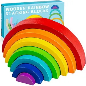 1 Count  Wooden Creative Building Blocks Set – STEM Educational Toys for Kids Ages 3+ with Geometric Shapes, Shape Sorter, Puzzle Cards & Stacking Rods – Brain Development Toddler Toys for Boys/Girls, Parent-Child Interaction Learning Gift