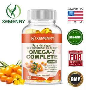 Xemenry - Sea Buckthorn Oil Blend Capsules - OMEGA-7 2000mg - Natural Vitamin Antioxidant - Immune Support, Heart, GI, Skin Health