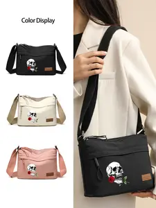 Rose Skull Pattern Casual Crossbody Bag, Stylish Versatile Shoulder Bag with 3 Pockets, Multi-functional Phone Purse and Coin Organizer with Adjustable Strap, Perfect Holiday Gift