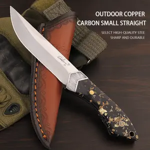 Multifunctional camping knife with a beautiful, comfortable, and non-slip handle and sheath, suitable for peeling in the home kitchen, outdoor ping, barbecues, and cooking.