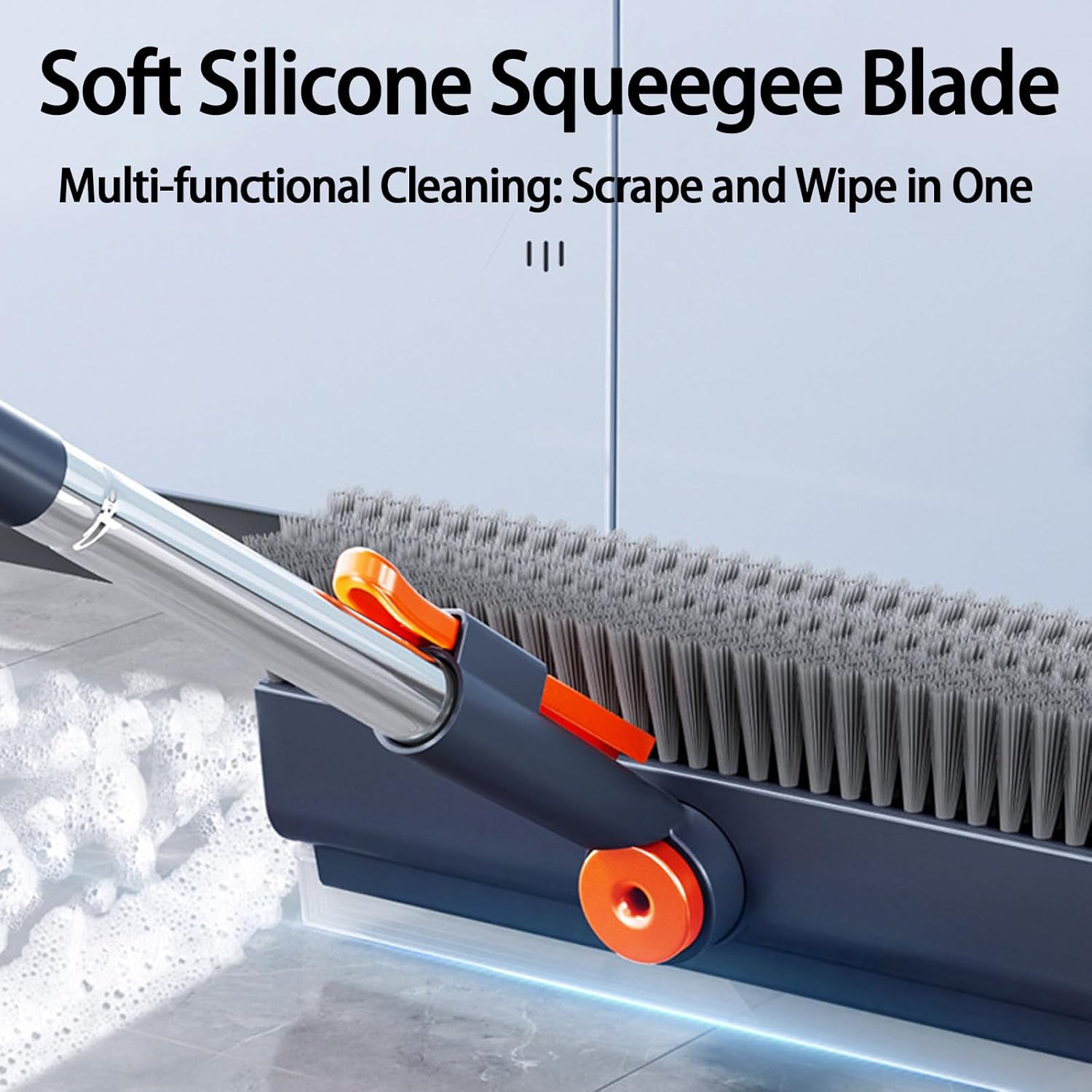 3 in 1 Adjustable Scrub Brush with Long Handle, Floor Cleaning Brush for Bathroom, Bathtub, Tile and Patio, Multi-Surface Scrubber for Home Cleaning