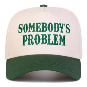 Somebody’s Problem Embroidered Trucker Hat, Funny Country Girl Baseball Cap, Adjustable Two Tone Snapback Hat