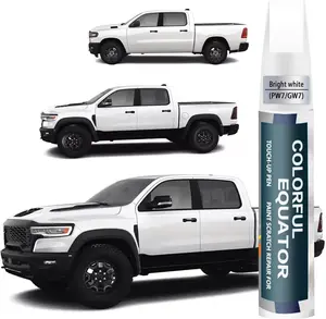 Bright white(PW/GW) Touch Up Paint Compatible with Dodge Ram, Car Paint Pen Scratch Repair TwoInOne Touch Up Paint, Premium Car Scratch Remover for Deep Scratches