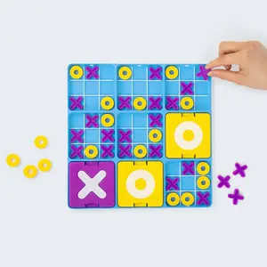 Colorful Tic-Tac-Toe Board, Fun 2-Player Educational Game, Brain-Boosting Toy to Improve Hand-Eye Coordination, Portable Parent-Child Game for Family Night, Great Gift for Christmas, Easter and Back-to-School
